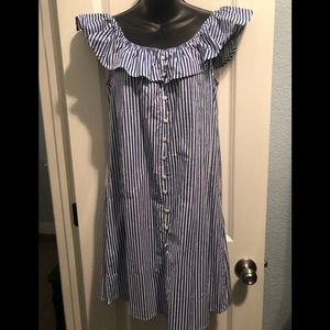 New Summer Stripe off shoulder dress